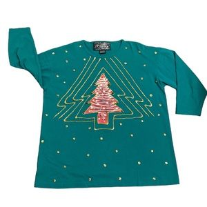 Vintage Ugly Christmas 3/4 length T-shirt